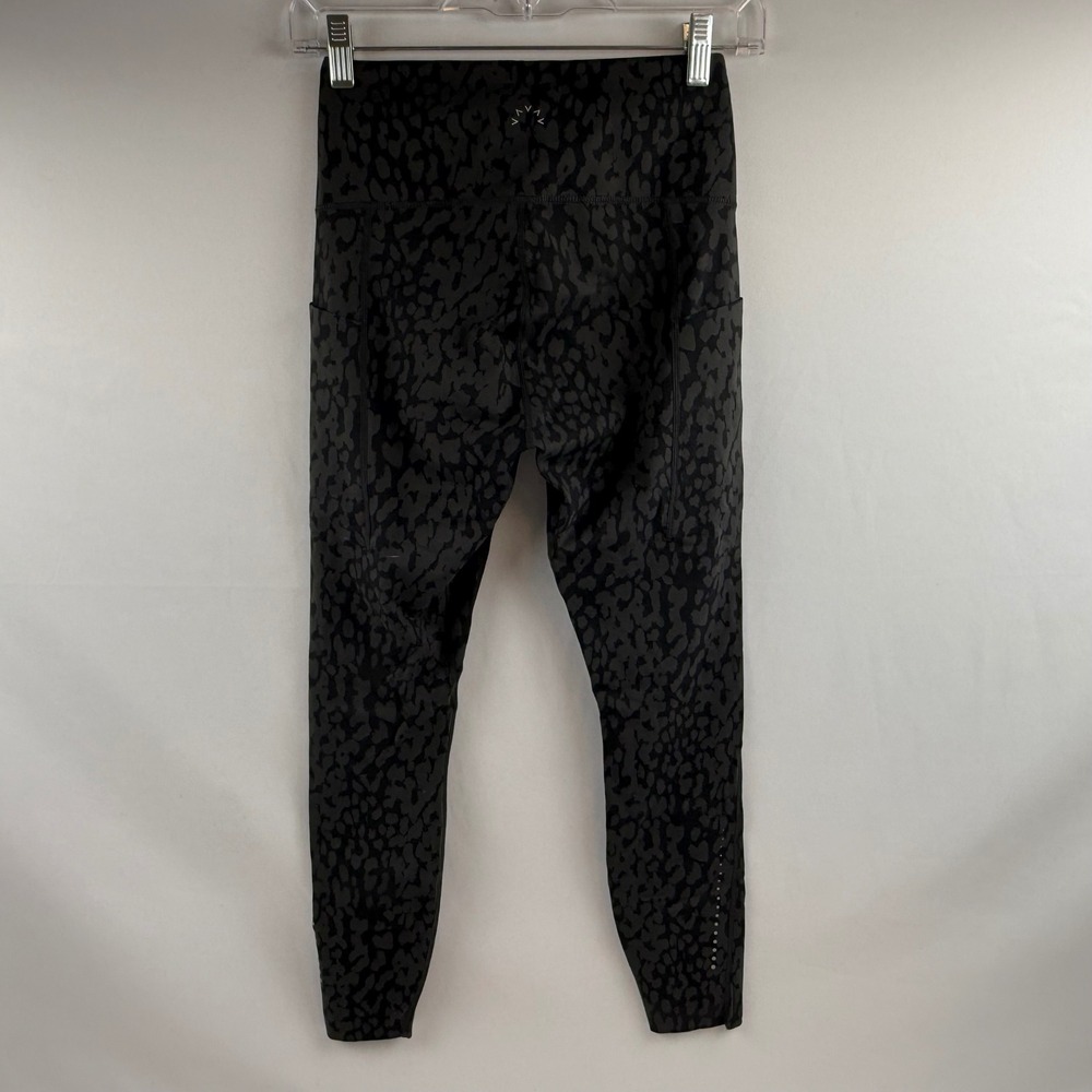 Varley Womens XS High Rise Leopard Print Athletic Leggings Black Grey Pockets - Picture 8 of 12